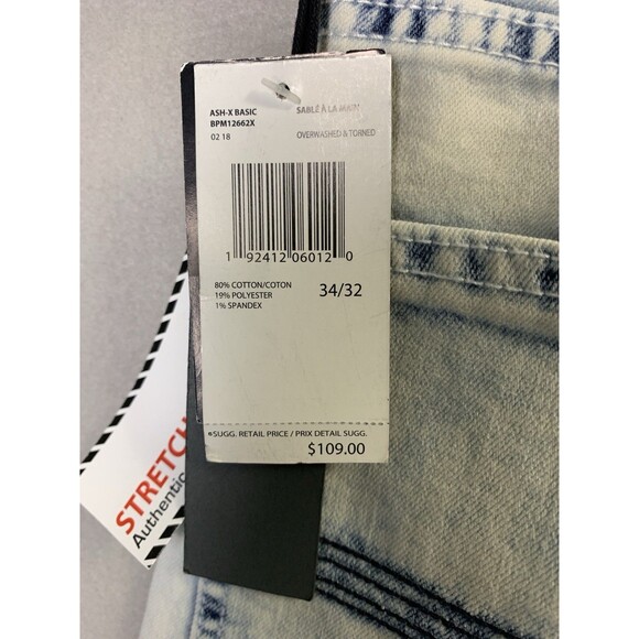 Buffalo David Bitton Jeans Mens Size 34x32 Blue Acid Wash ASH-X Skinny Stretch - Picture 5 of 12